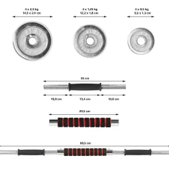 STC21 SZTANGIELKI REGULOWANE W WALIZCE CHROMOWANE 20KG HMS