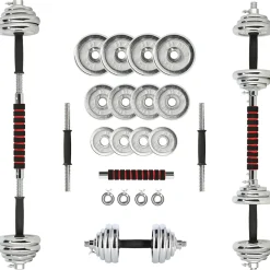 STC21 SZTANGIELKI REGULOWANE W WALIZCE CHROMOWANE 20KG HMS