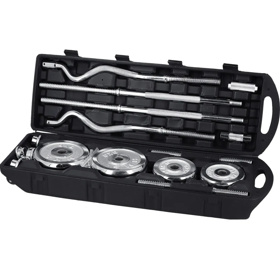 STC55 SZTANGIELKI REGULOWANE W WALIZCE CHROMOWANE 55KG HMS