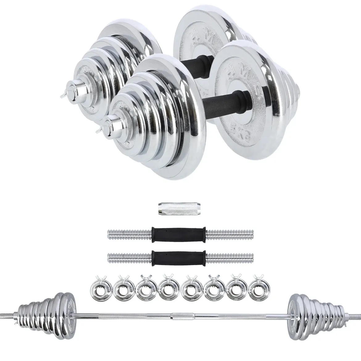 STC55 SZTANGIELKI REGULOWANE W WALIZCE CHROMOWANE 55KG HMS