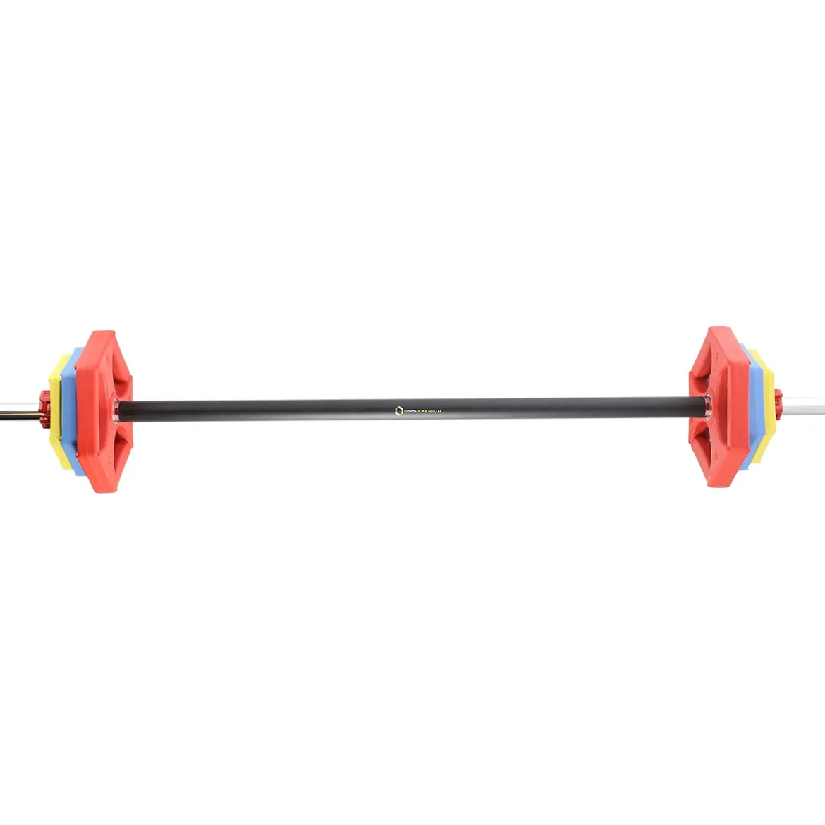SZTANGA FITNESS Z OBCIĄŻENIAMI I ZACISKAMI ZESTAW SBP21 HMS PREMIUM