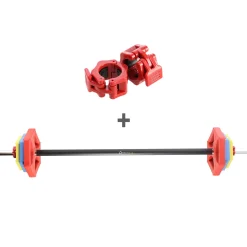 SZTANGA FITNESS Z OBCIĄŻENIAMI I ZACISKAMI ZESTAW SBP21 HMS PREMIUM