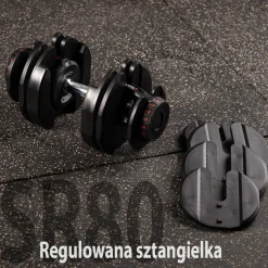 Sztangielka regulowana HMS SR80 40 kg z szybką regulacją obciążenia