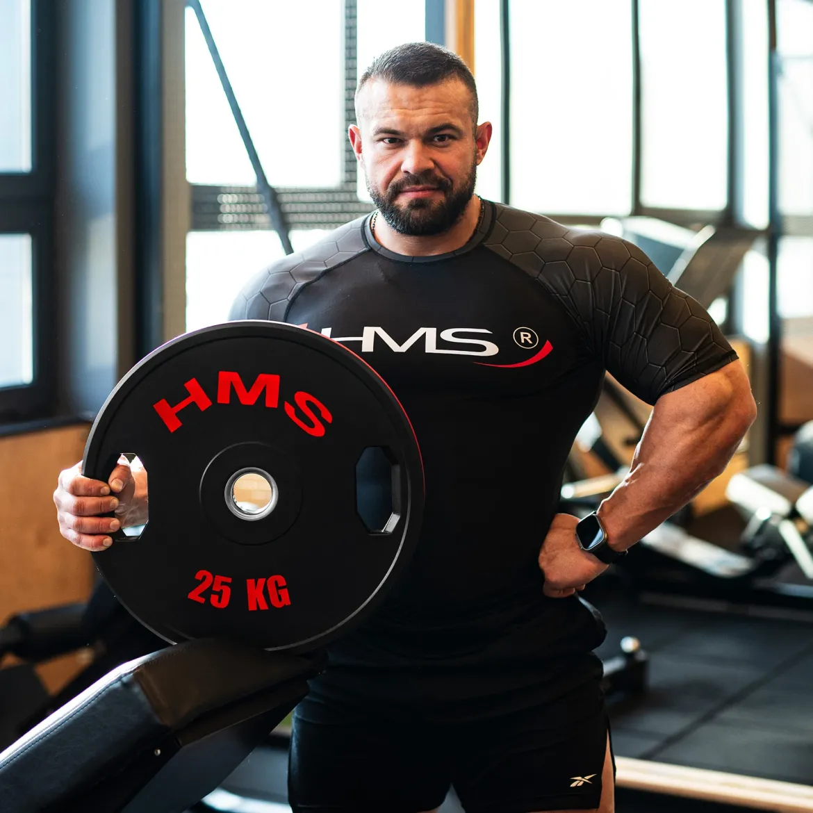 TOG ZESTAW TALERZY OLIMPIJSKICH OGUMOWANYCH 2 x 5 - 25 KG (150 KG) HMS