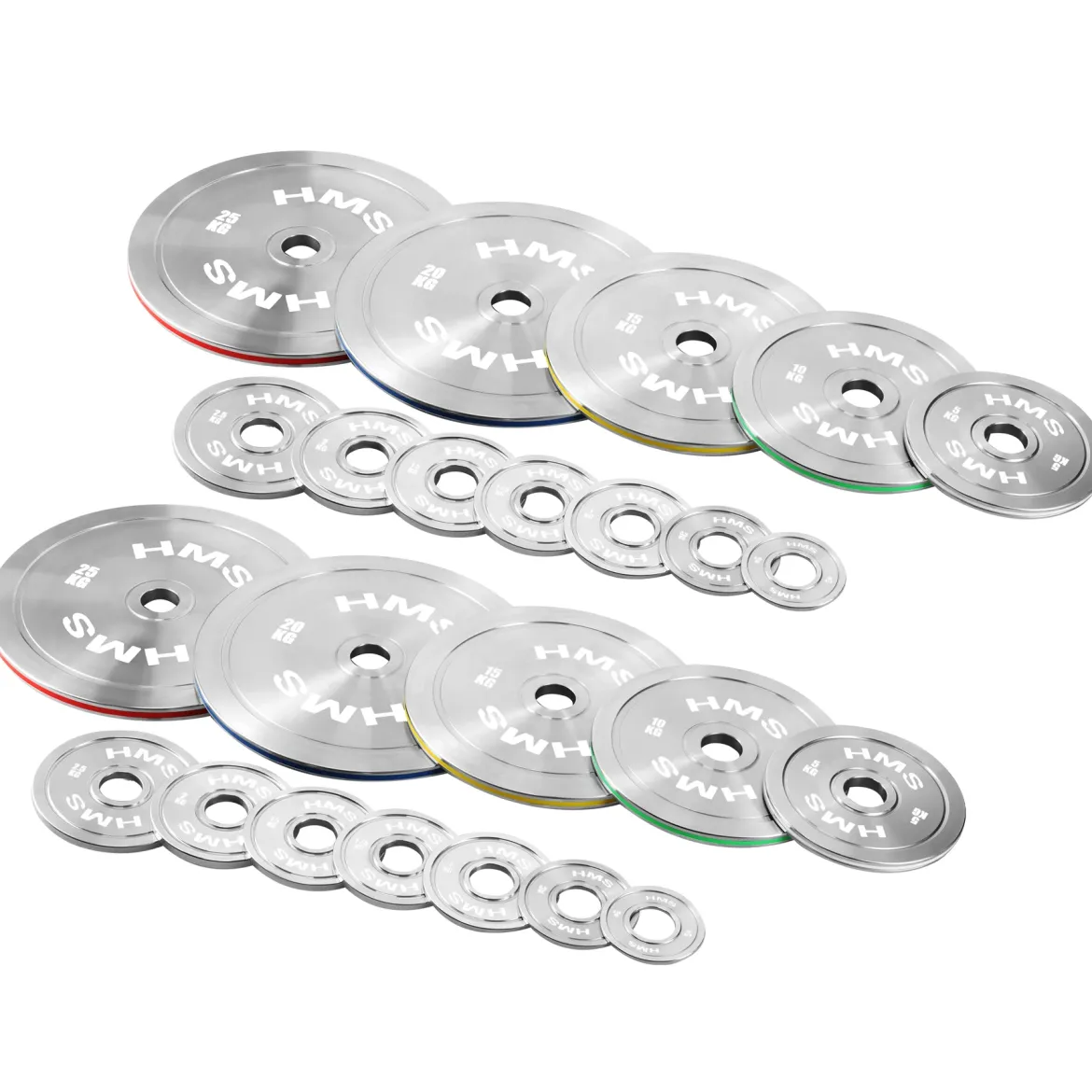TOS ZESTAW TALERZY OLIMPIJSKICH STALOWYCH KALIBROWANYCH 2 x 0.25 - 25 KG (168 KG) HMS