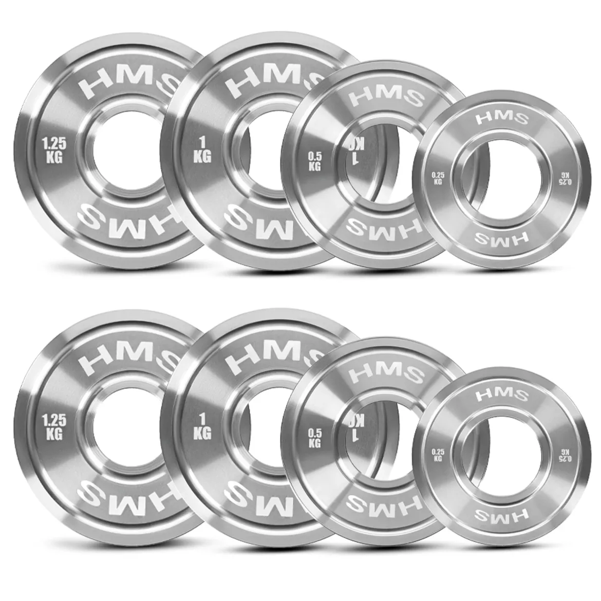 TOS ZESTAW TALERZY OLIMPIJSKICH STALOWYCH KALIBROWANYCH 2 x 0.25 - 1.25 KG (6 KG) HMS