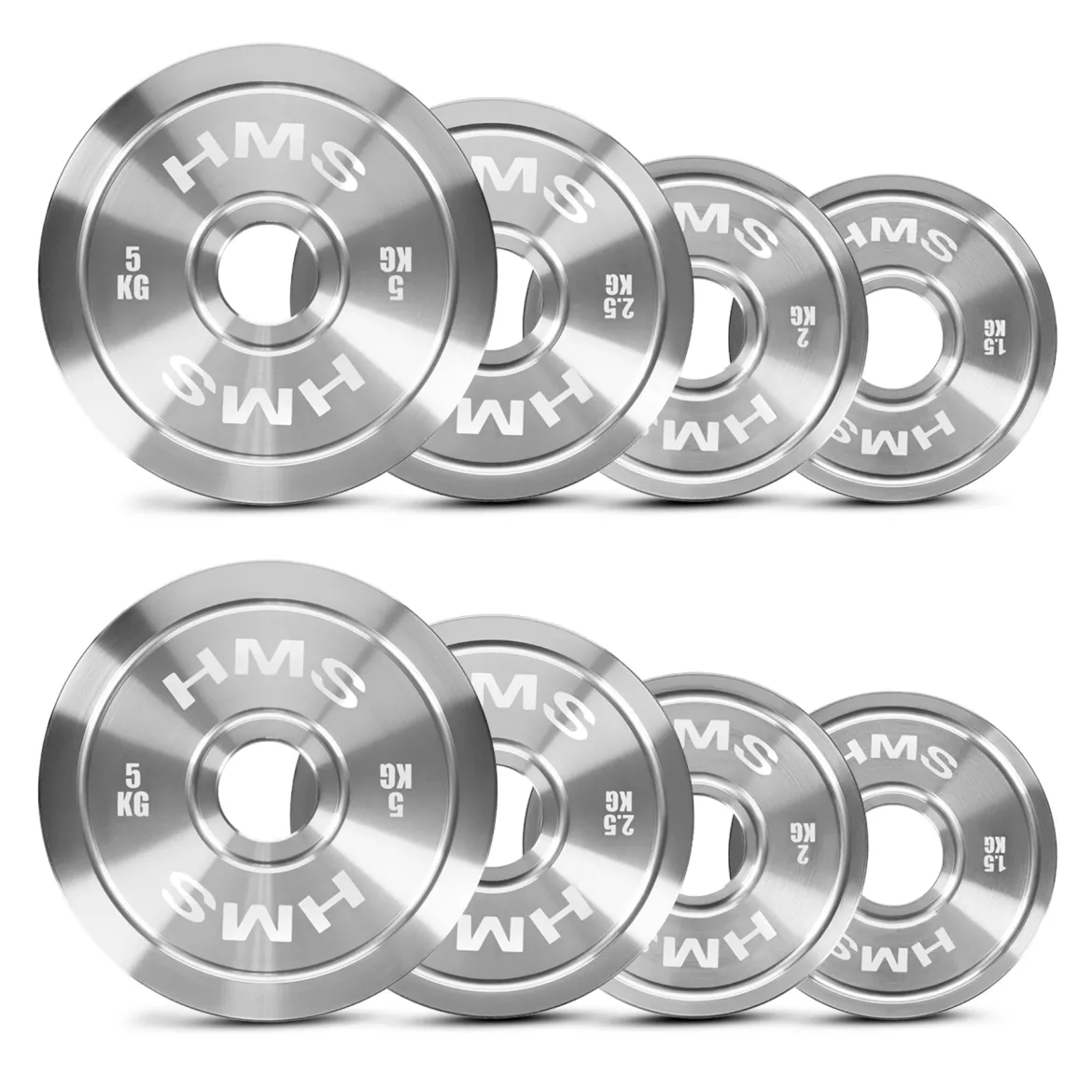 TOS ZESTAW TALERZY OLIMPIJSKICH STALOWYCH KALIBROWANYCH 2 x 1.5 - 5.0 KG (22 KG) HMS