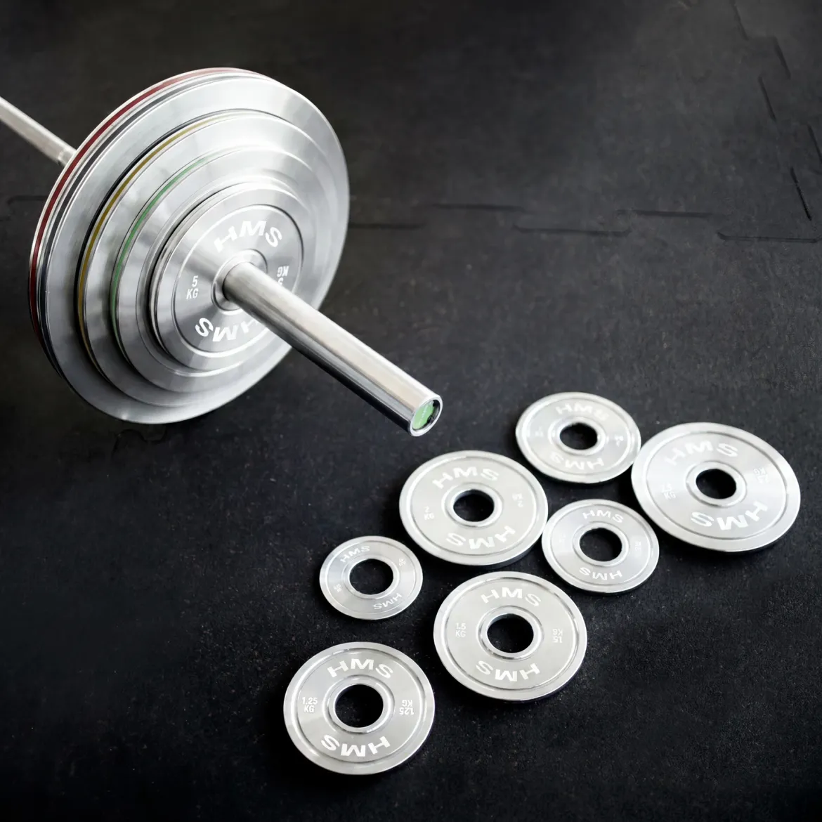 TOS ZESTAW TALERZY OLIMPIJSKICH STALOWYCH KALIBROWANYCH 2 x 10 - 50 KG (140 KG) HMS