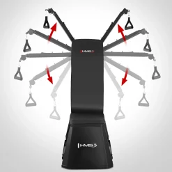 ZESTAW ŁAWKA TRENINGOWA ZE SCHOWKIEM I RAMIONAMI LM4012 + 2X SZTANGIELKA REGULOWANA SR52 HMS