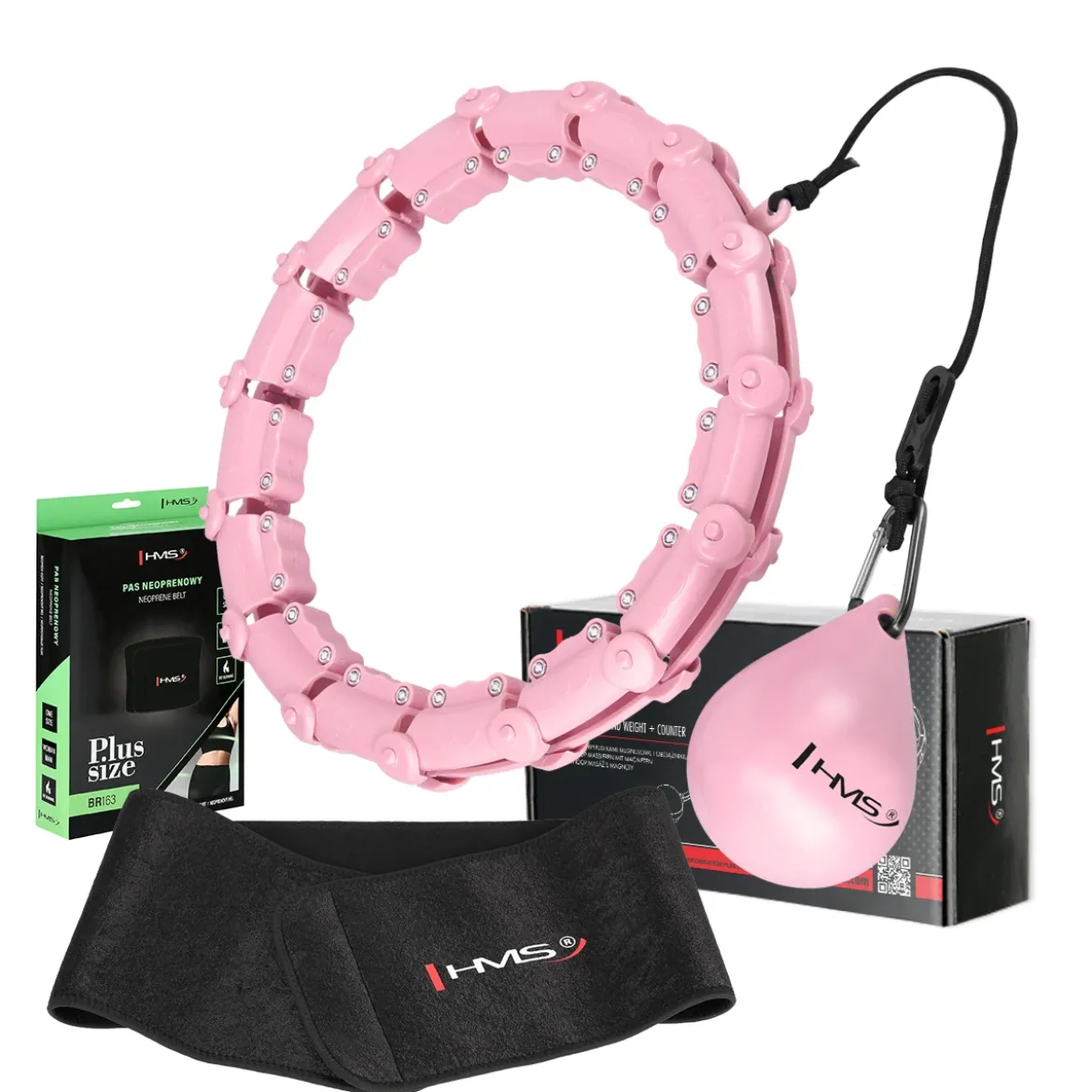 ZESTAW HHW11 LIGHT PINK Z WYPUSTKAMI I OBCIĄŻNIKIEM + PAS BR163 PLUS SIZE HMS