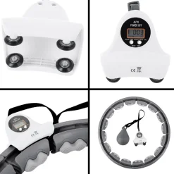 ZESTAW HULA HOP HHW06 BLACK Z PIŁKĄ GRAWITACYJNĄ I LICZNIKIEM HMS + PAS BR163 RED