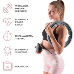 ZESTAW HULA HOP HHW06 BLACK Z PIŁKĄ GRAWITACYJNĄ I LICZNIKIEM HMS + PAS BR163 RED