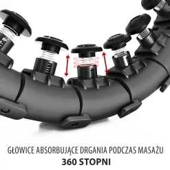 ZESTAW HULA HOP HHW01 BLACK Z WYPUSTKAMI I OBCIĄŻNIKIEM HMS + PAS BR163 RED