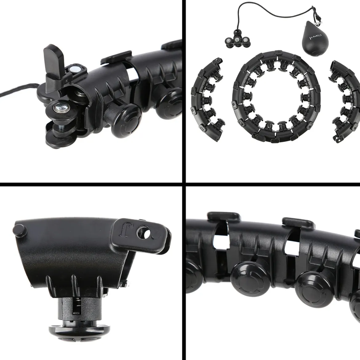 ZESTAW HULA HOP HHW01 BLACK Z WYPUSTKAMI I OBCIĄŻNIKIEM HMS + PAS BR163 RED