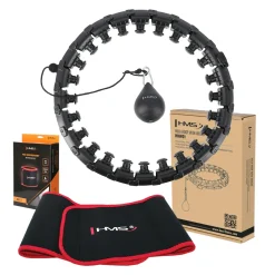 ZESTAW HULA HOP HHW01 BLACK Z WYPUSTKAMI I OBCIĄŻNIKIEM HMS + PAS BR163 RED