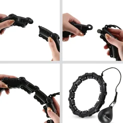 ZESTAW HULA HOP HHW02 BLACK Z WYPUSTKAMI I OBCIĄŻNIKIEM HMS + PAS BR163 RED