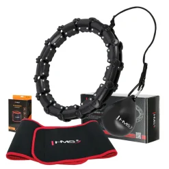 ZESTAW HULA HOP HHW02 BLACK Z WYPUSTKAMI I OBCIĄŻNIKIEM HMS + PAS BR163 RED