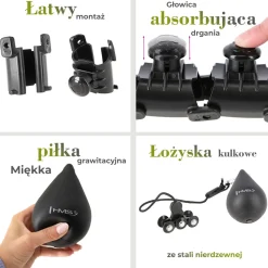 ZESTAW HULA HOP HHW12 BLACK Z WYPUSTKAMI I OBCIĄŻNIKIEM HMS + PAS BR163 BLACK PLUS SIZE