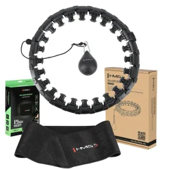ZESTAW HULA HOP HHW12 BLACK Z WYPUSTKAMI I OBCIĄŻNIKIEM HMS + PAS BR163 BLACK PLUS SIZE