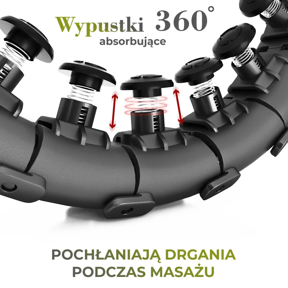 ZESTAW HULA HOP HHW12 BLACK Z WYPUSTKAMI I OBCIĄŻNIKIEM HMS + PAS BR163 BLACK PLUS SIZE