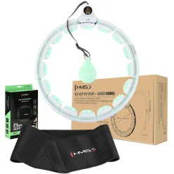 ZESTAW HULA HOP HHW06 GREEN Z PIŁKĄ GRAWITACYJNĄ I LICZNIKIEM HMS + PAS BR163 BLACK PLUS SIZE