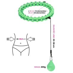 ZESTAW HULA HOP HHW01 GREEN Z WYPUSTKAMI I OBCIĄŻNIKIEM HMS + PAS BR163 RED