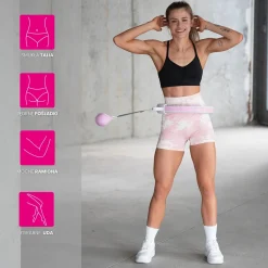 ZESTAW HULA HOP HHW06 PINK Z PIŁKĄ GRAWITACYJNĄ I LICZNIKIEM HMS + PAS BR163 BLACK