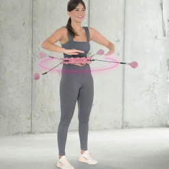ZESTAW HULA HOP HHW01 PINK Z WYPUSTKAMI I OBCIĄŻNIKIEM HMS + PAS BR163 RED