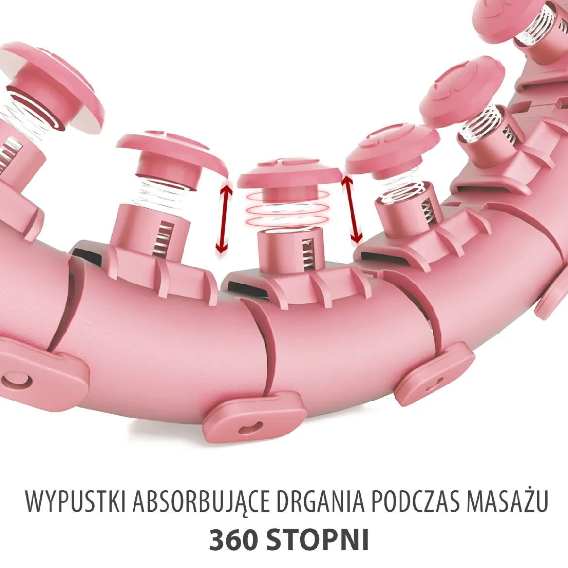 ZESTAW HULA HOP HHW01 PINK Z WYPUSTKAMI I OBCIĄŻNIKIEM HMS + PAS BR163 RED