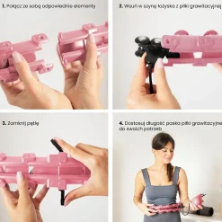 ZESTAW HULA HOP HHW01 PINK Z WYPUSTKAMI I OBCIĄŻNIKIEM HMS + PAS BR163 RED
