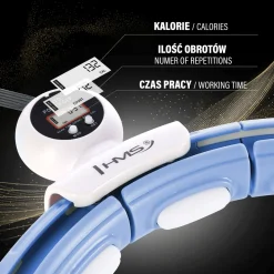 ZESTAW HULA HOP MAGNETYCZNY BLUE HHM15 Z LICZNIKIEM HMS + PAS WYSZCZUPLAJĄCY BR163 RED