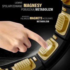 ZESTAW HULA HOP MAGNETYCZNY BLACK/GOLD HHM13 Z LICZNIKIEM HMS + PAS WYSZCZUPLAJĄCY BR163 BLACK
