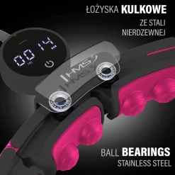ZESTAW HULA HOP MAGNETYCZNY BLACK/PINK HHM16 Z LICZNIKIEM HMS + PAS WYSZCZUPLAJĄCY BR163 BLACK