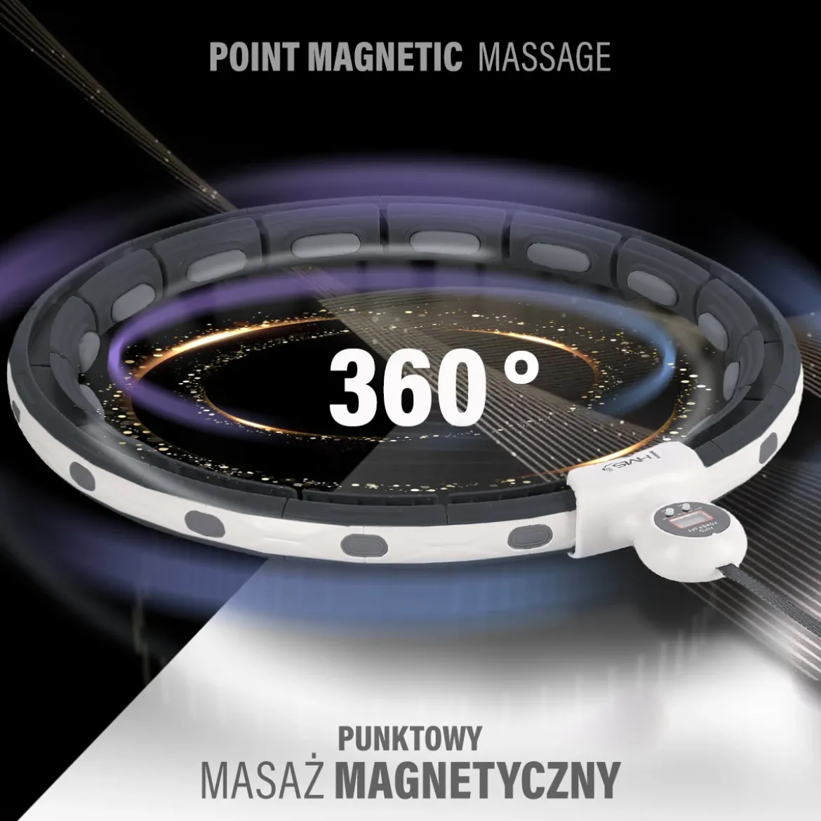 ZESTAW HULA HOP MAGNETYCZNY BLACK HHM15 Z LICZNIKIEM HMS + PAS WYSZCZUPLAJĄCY BR163 RED