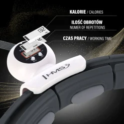 ZESTAW HULA HOP MAGNETYCZNY BLACK HHM15 Z LICZNIKIEM HMS + PAS WYSZCZUPLAJĄCY BR163 RED