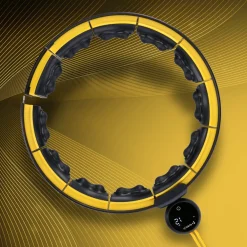 ZESTAW HULA HOP MAGNETYCZNY BLACK/YELLOW HHM21 Z LICZNIKIEM HMS + PAS WYSZCZUPLAJĄCY BR1313