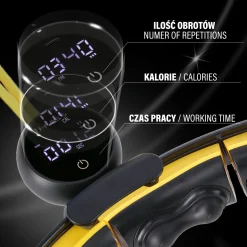 ZESTAW HULA HOP MAGNETYCZNY BLACK/YELLOW HHM21 Z LICZNIKIEM HMS + PAS WYSZCZUPLAJĄCY BR1313