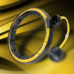 ZESTAW HULA HOP MAGNETYCZNY BLACK/YELLOW HHM21 Z LICZNIKIEM HMS + PAS WYSZCZUPLAJĄCY BR1313