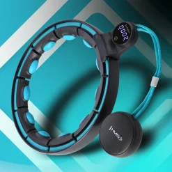 ZESTAW HULA HOP MAGNETYCZNY BLACK/TURQUOISE HHM17 Z LICZNIKIEM HMS + PAS WYSZCZUPLAJĄCY BR163 RED