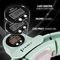 ZESTAW HULA HOP MAGNETYCZNY GREEN HHM13 Z LICZNIKIEM HMS + PAS WYSZCZUPLAJĄCY BR163 RED
