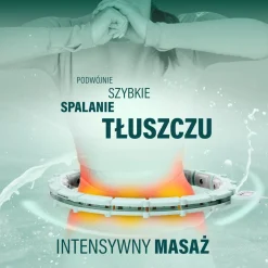 ZESTAW HULA HOP MAGNETYCZNY GREEN HHM14 Z LICZNIKIEM HMS + PAS WYSZCZUPLAJĄCY BR163 BLACK