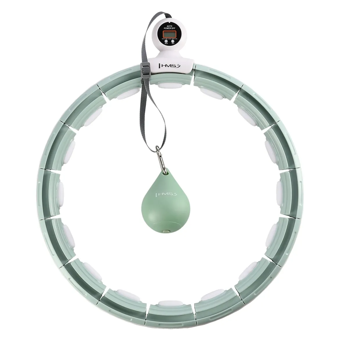 ZESTAW HULA HOP MAGNETYCZNY GREEN HHM15 Z LICZNIKIEM HMS + PAS WYSZCZUPLAJĄCY BR163 RED