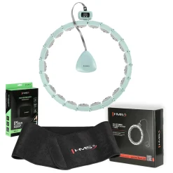 ZESTAW HULA HOP MAGNETYCZNY GREEN HHM14 Z LICZNIKIEM HMS + PAS BR163 BLACK PLUS SIZE