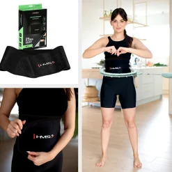 ZESTAW HULA HOP MAGNETYCZNY GREEN HHM14 Z LICZNIKIEM HMS + PAS BR163 BLACK PLUS SIZE