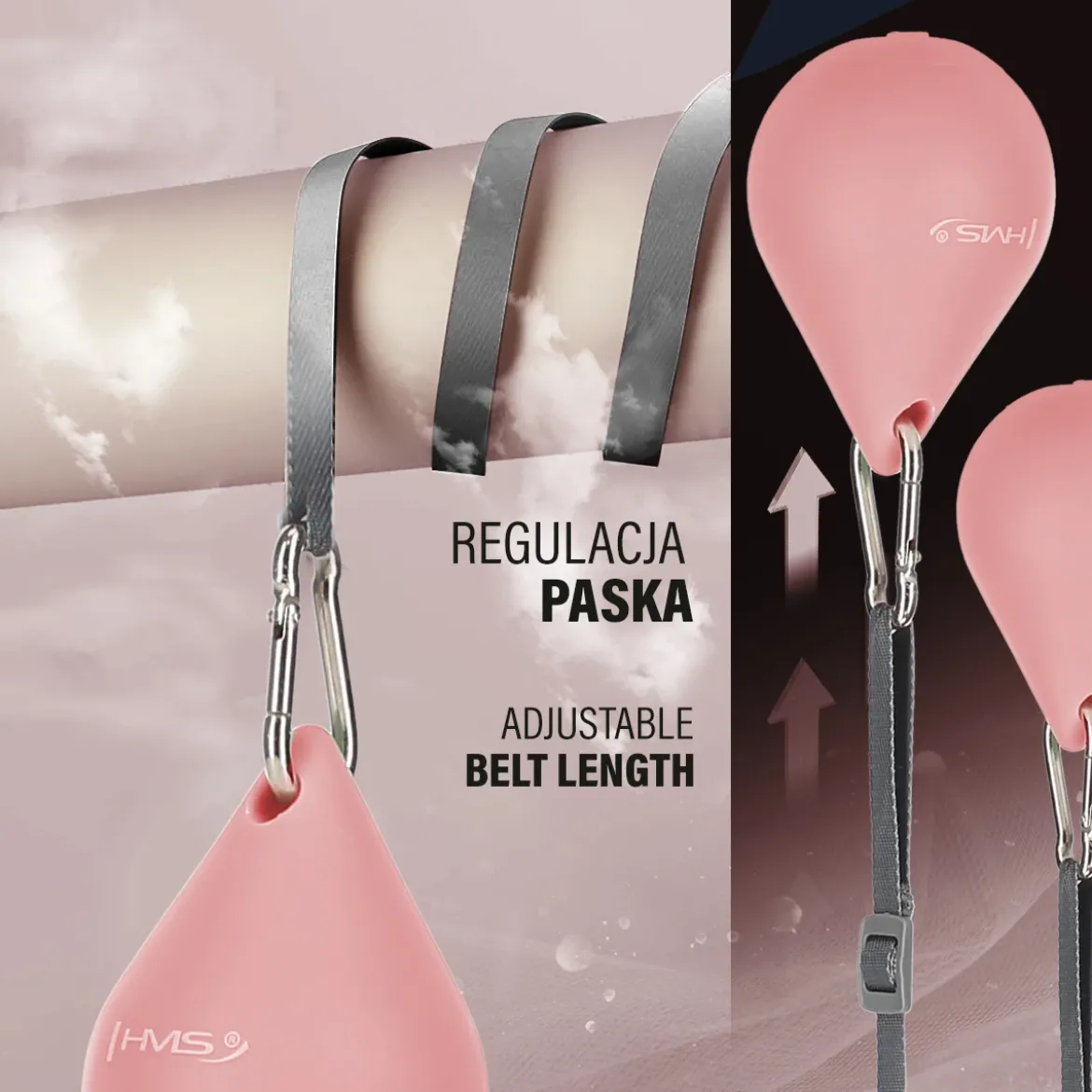 ZESTAW HULA HOP MAGNETYCZNY PINK HHM15 Z LICZNIKIEM HMS + PAS WYSZCZUPLAJĄCY BR163 RED