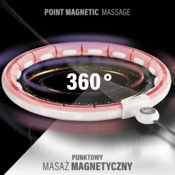ZESTAW HULA HOP MAGNETYCZNY PINK HHM15 Z LICZNIKIEM HMS + PAS WYSZCZUPLAJĄCY BR163 RED