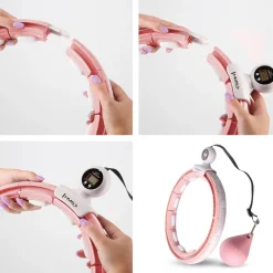 ZESTAW HULA HOP MAGNETYCZNY PINK HHM15 Z LICZNIKIEM HMS + PAS WYSZCZUPLAJĄCY BR163 RED
