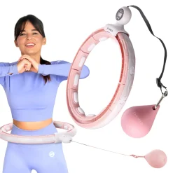 ZESTAW HULA HOP MAGNETYCZNY PINK HHM15 Z LICZNIKIEM HMS + PAS WYSZCZUPLAJĄCY BR163 RED