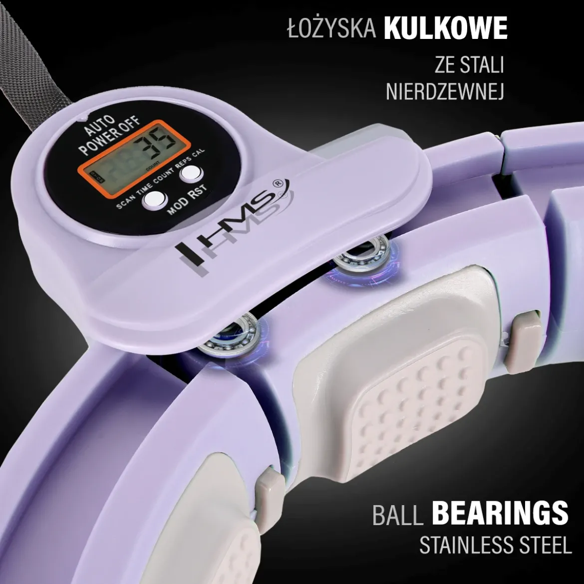 ZESTAW HULA HOP MAGNETYCZNY VIOLET HHM13 Z LICZNIKIEM HMS + PAS WYSZCZUPLAJĄCY BR163 RED