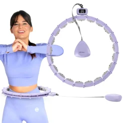 ZESTAW HULA HOP MAGNETYCZNY VIOLET HHM14 Z LICZNIKIEM HMS + PAS WYSZCZUPLAJĄCY BR163 BLACK
